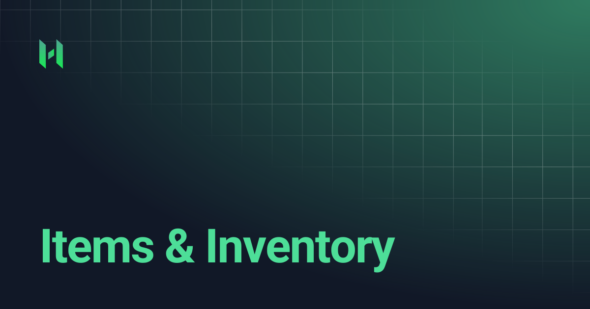 Items & Inventory | Hashed Docs